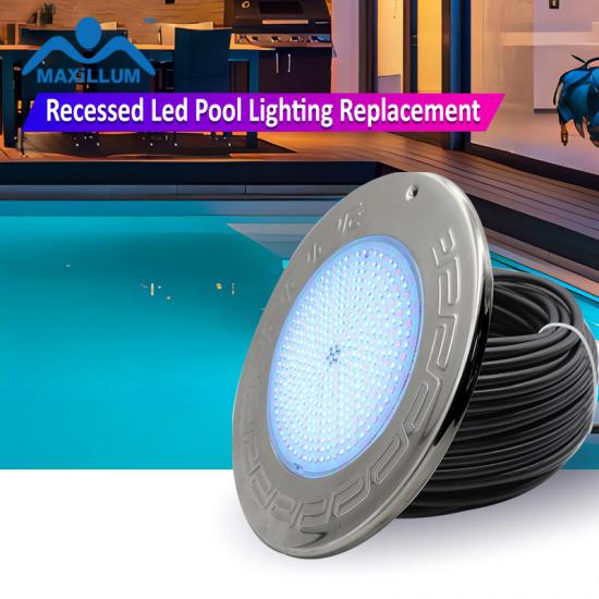 SS316 face plate Preset swimming pool light whole set with RGB color